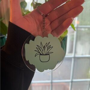Green Plant Keychain
